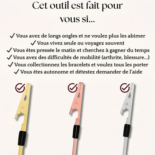 Pinclipse — Attachez votre bracelet seule en 3 secondes.