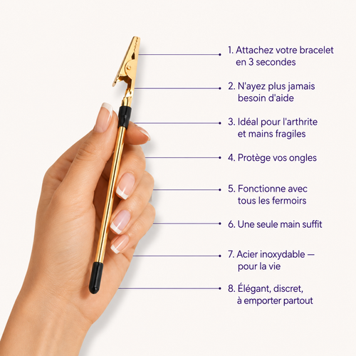 Pinclipse — Attachez votre bracelet seule en 3 secondes.